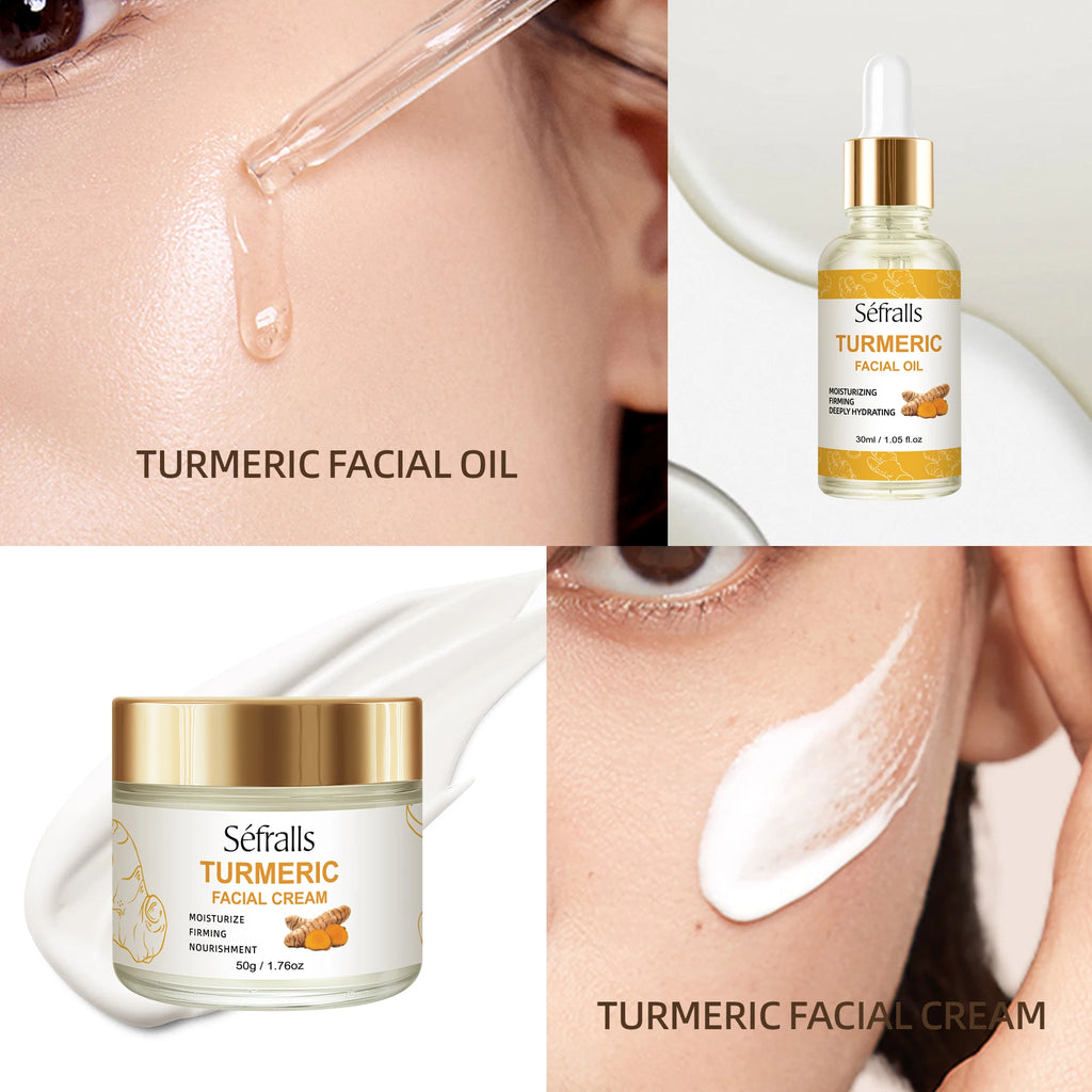 # 1 SALE Séfralls All-Skin-Types Turmeric Care Trio Face Cream Serum Soap Facial Oil Brightening Wrinkle-Reducing Hydrating Rejuvenating