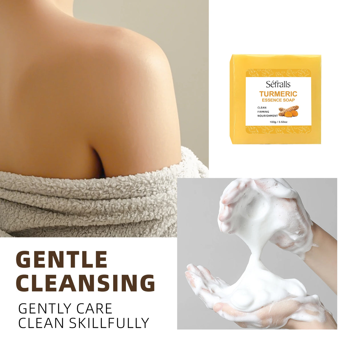 # 1 SALE Séfralls All-Skin-Types Turmeric Care Trio Face Cream Serum Soap Facial Oil Brightening Wrinkle-Reducing Hydrating Rejuvenating