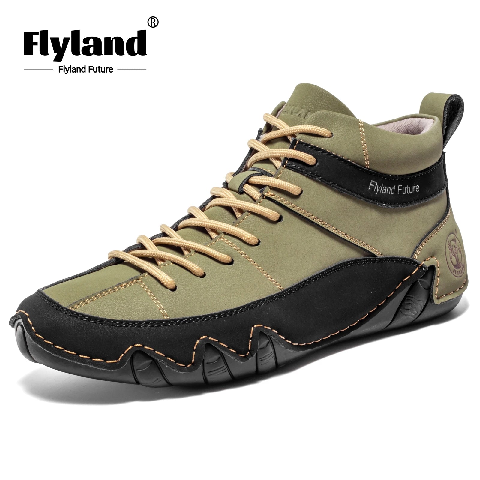 FLYLAND Men'S Fashion Sneaker Vintage Classical Handmade Dress Boot Chukka Boot Daily Casual Work Office Shoe