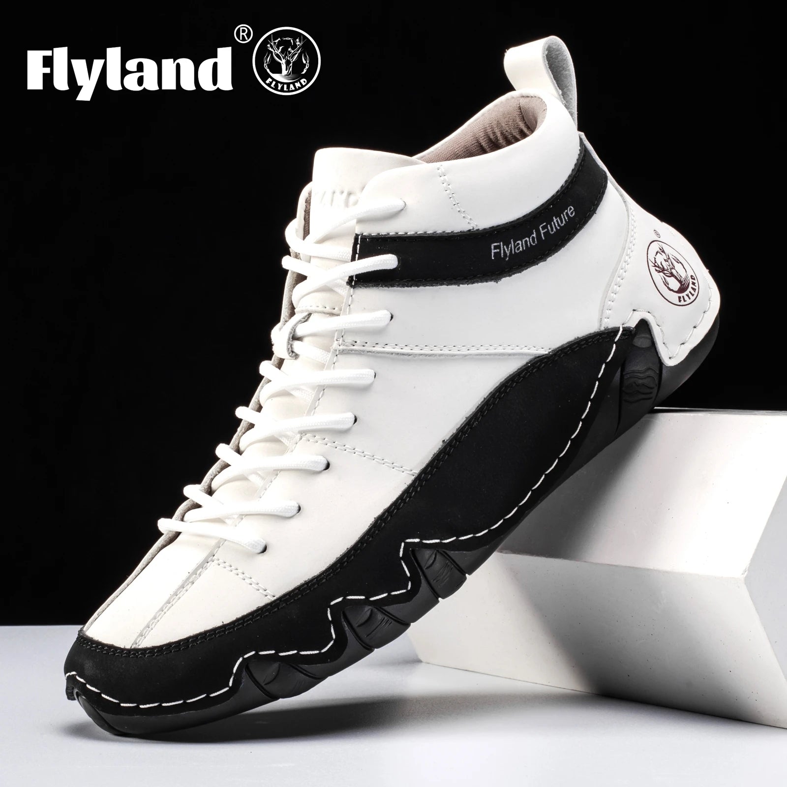 FLYLAND Men'S Fashion Sneaker Vintage Classical Handmade Dress Boot Chukka Boot Daily Casual Work Office Shoe