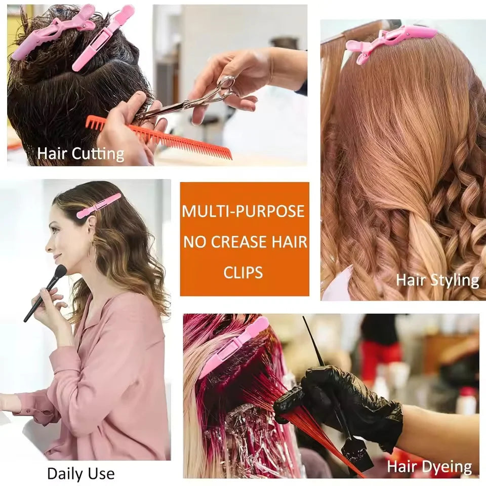 6pcs Alligator Hair Clips Clamps Claw Section Shark Hairpin Enhanced Crocodile Non-slip Clips Salon Hair Styling Accessories