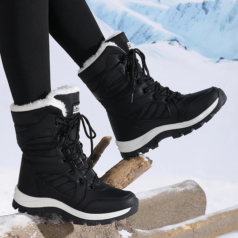 36(US 6) 37(US 6.5) 38(US 7) 39(US 7.5) 40(US 8) 41(US 9) 42(US 9.5) 43(US 10) Product Winter Women Snow Boot High-top Waterproof Ankle Boots Ladies Thick Plus Warm Snow Hiking Boots Outdoor Cotton Shoes Sneakers