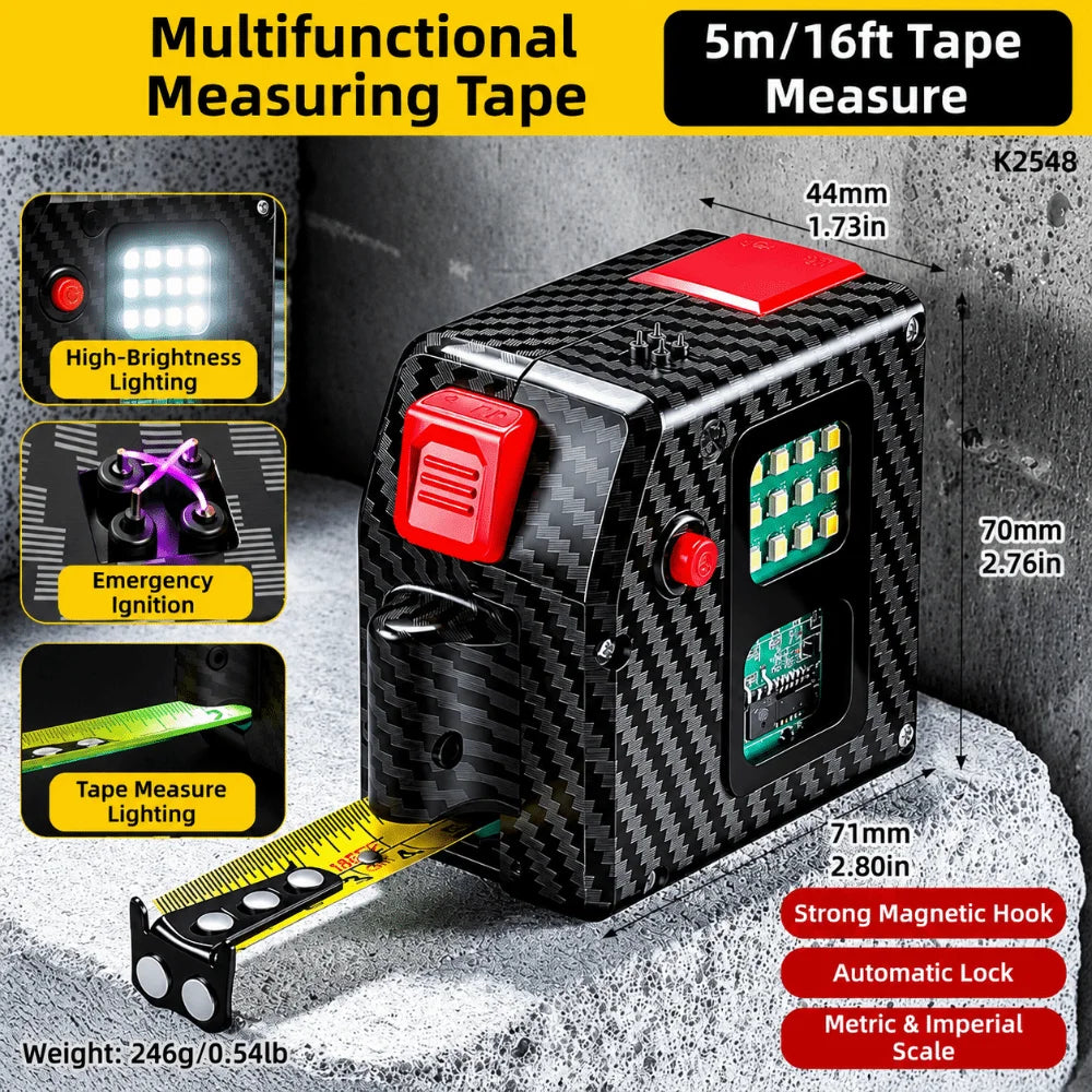3 in 1 5 Meter Tape Measure Drop Proof Thick Shell Distance Meter High Precise Strong Magnet Hand Survey Gear Warehouse Stock