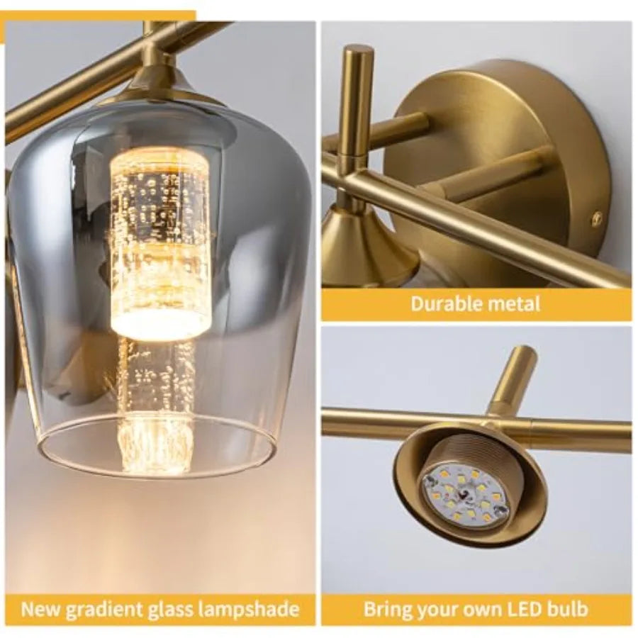3-Light LED Bathroom Vanity Light Fixtures 2700K 4500K Color Temperature Adjustment Suitable for Bathroom Mirrors Living Rooms