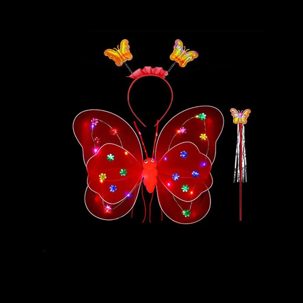 Up Lights Suit 2-8year Butterfly Wings Girls Skirts Flashing Butterfly Skirt LED Children Costume Props Angel Luminous Wings