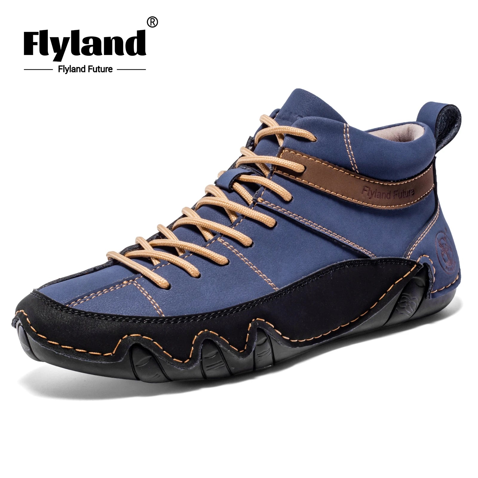 FLYLAND Men'S Fashion Sneaker Vintage Classical Handmade Dress Boot Chukka Boot Daily Casual Work Office Shoe