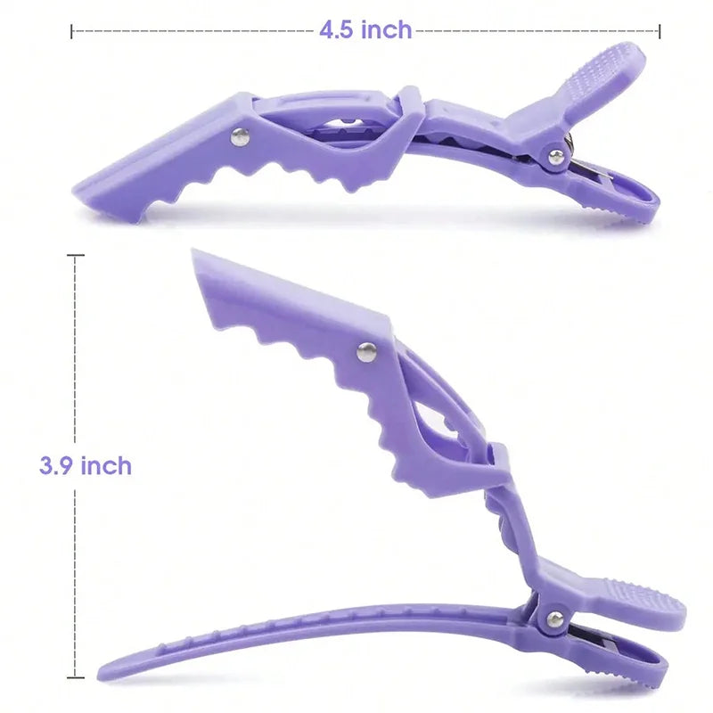 6pcs Alligator Hair Clips Clamps Claw Section Shark Hairpin Enhanced Crocodile Non-slip Clips Salon Hair Styling Accessories