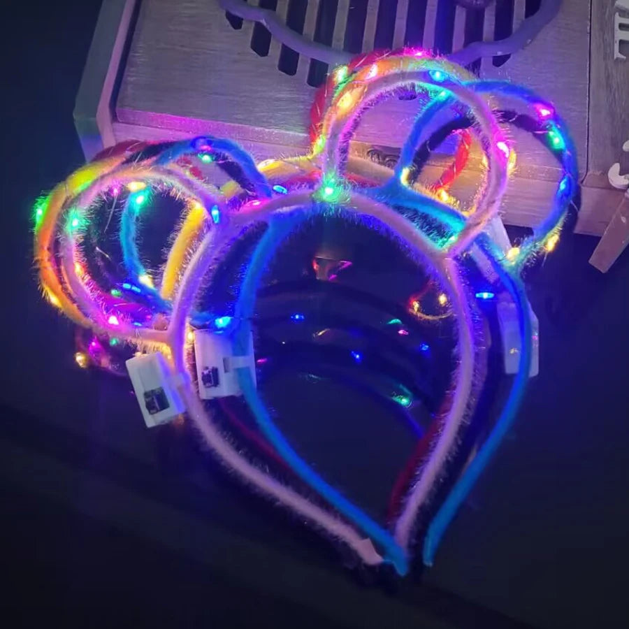 10/20/30 pcs PARTY ,EVENTS Led Glow Cat Bunny Ear Horn Hairbands Light Up Flash Headband Women Girl LED Neon Birthday Wedding Party Supplies