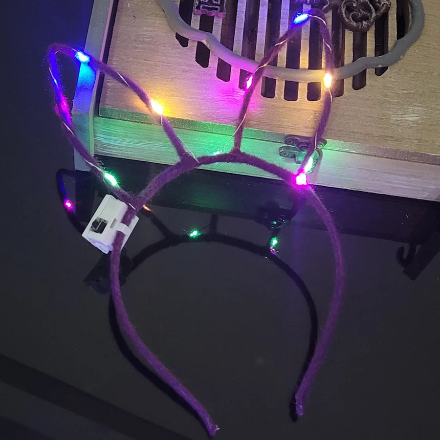10/20/30 pcs PARTY ,EVENTS Led Glow Cat Bunny Ear Horn Hairbands Light Up Flash Headband Women Girl LED Neon Birthday Wedding Party Supplies