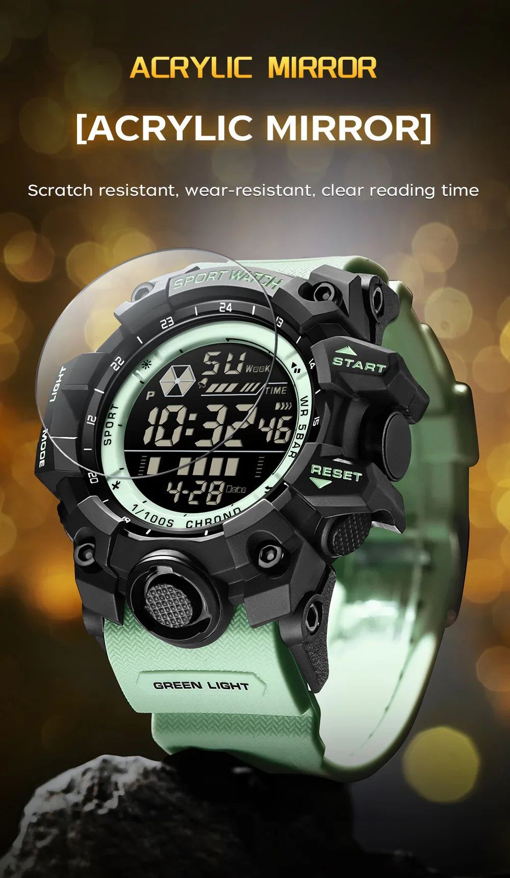 SANDA Men Outdoor Sports Watch Waterproof LED Analog Digital Show Multifunction Big Dial Electronic Wristwatch G style Male Cloc