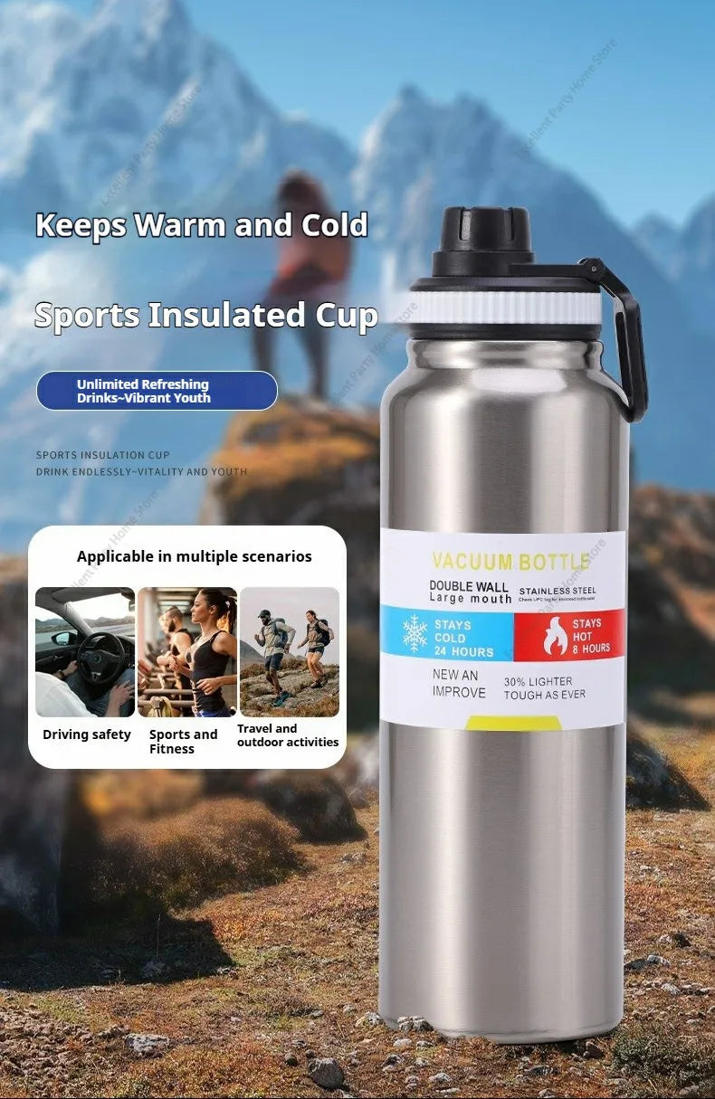 600/800/1000ML Thermos Bottle Stainless Steel Car Thermal Cup Keeps Cold and Heat Thermal Mug Sports Insulated Cup Vacuum Flask
