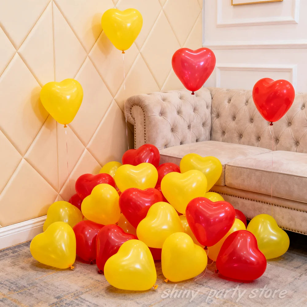 10/20/50pcs 10inch Heart Shaped Balloons Love Latex Helium Balloon Baby Anniversary Birthday Wedding Valentine's Day Engagement