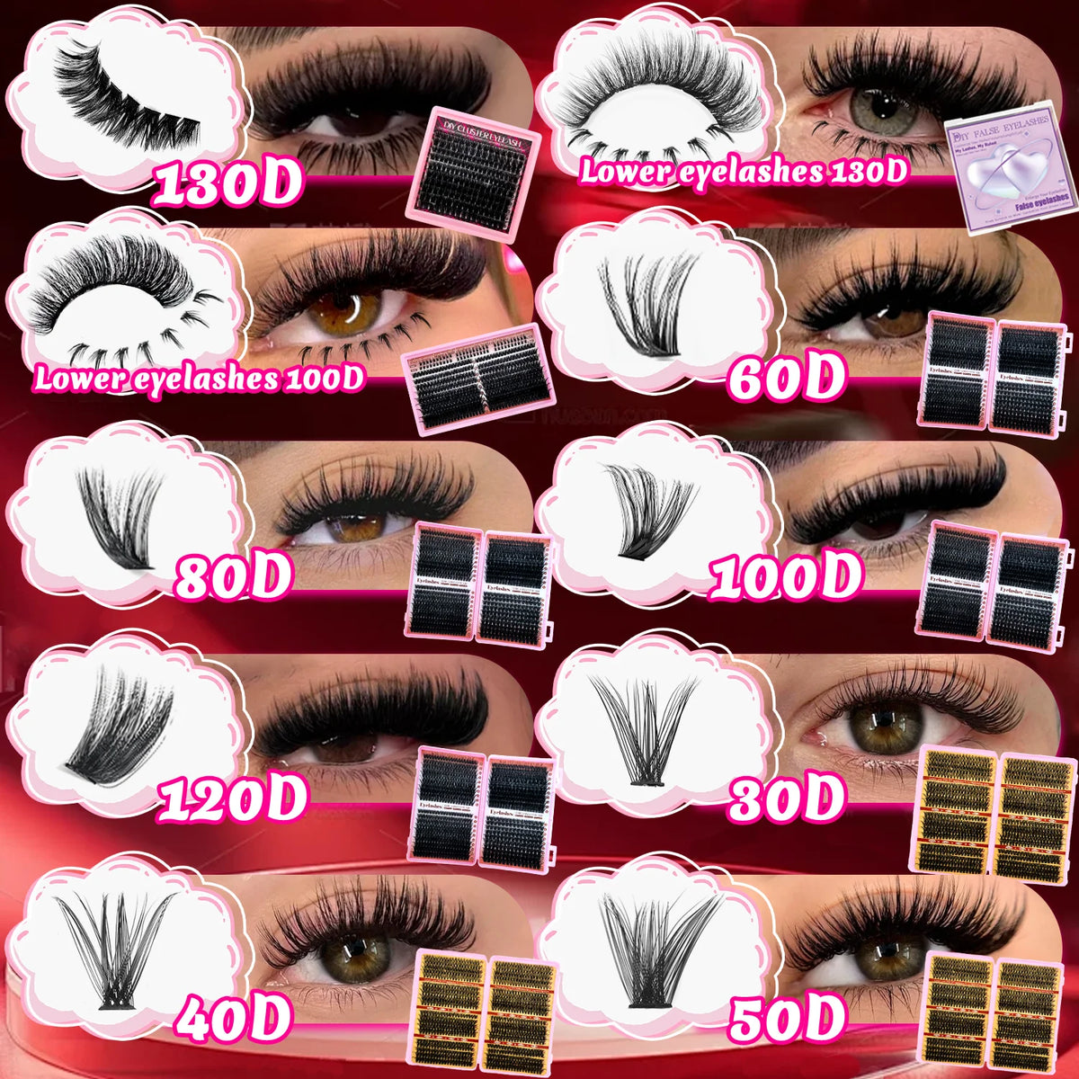 170/400/402/800PCS Eyelash Cluster Kit Multiple Combination 4.5   250 Reviews   ౹   2,000+ sold From Natural to Dense Mixed Density Daily Makeup Party & Dramatic