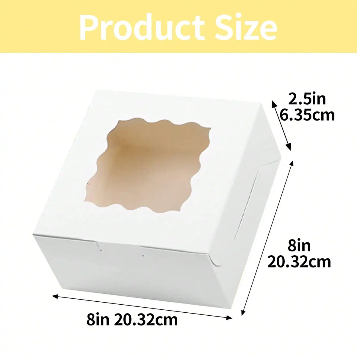 30/60Pcs Cookie Boxes with Window, 8x8x2.5 Inch Bakery Boxes for Chocolate, Pastry, Cake & Pie, Treat Boxes for Party, Wedding, Mother's Day Gift