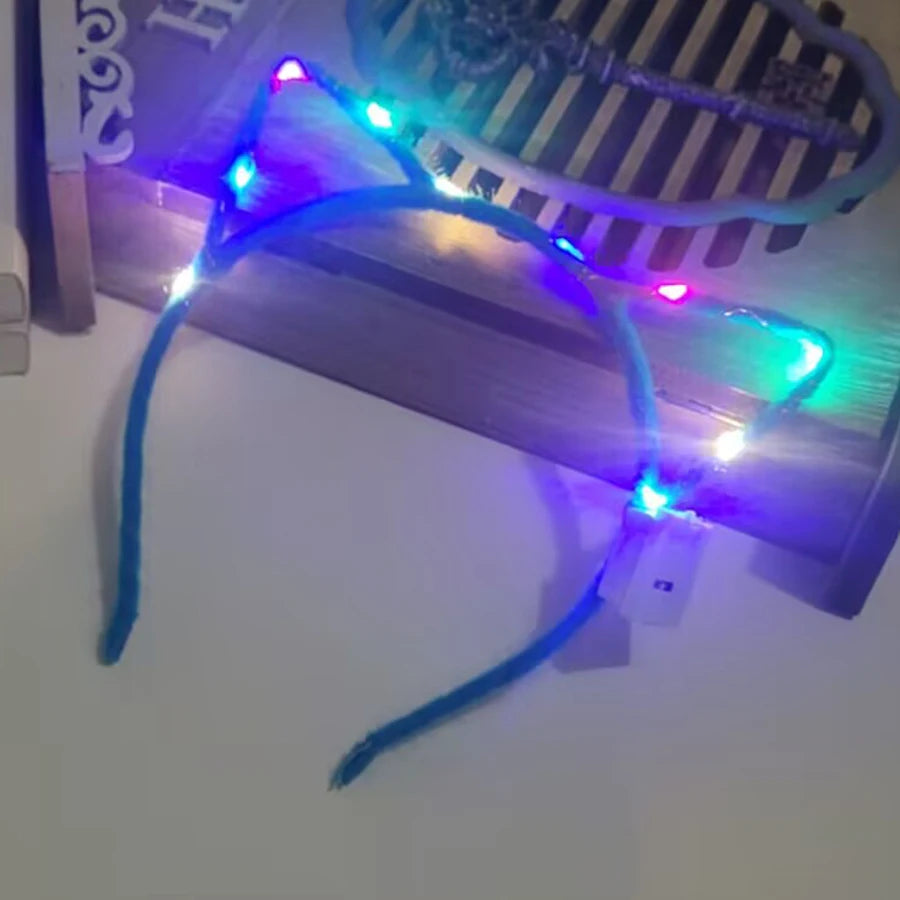 10/20/30 pcs PARTY ,EVENTS Led Glow Cat Bunny Ear Horn Hairbands Light Up Flash Headband Women Girl LED Neon Birthday Wedding Party Supplies