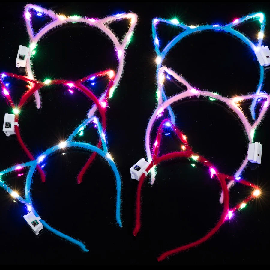 10/20/30 pcs PARTY ,EVENTS Led Glow Cat Bunny Ear Horn Hairbands Light Up Flash Headband Women Girl LED Neon Birthday Wedding Party Supplies