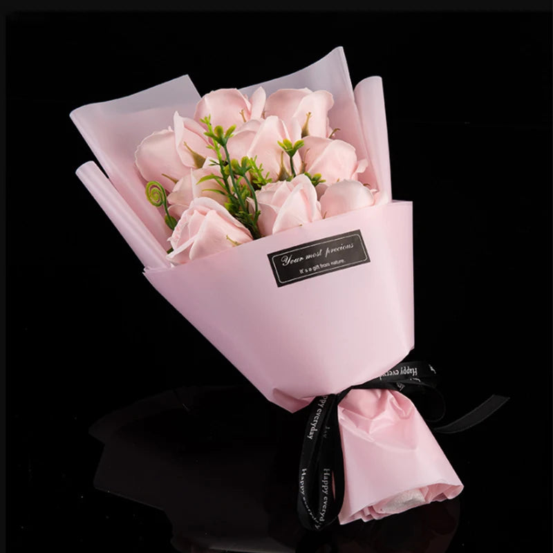 1/2Pcs Silk Soap Flower Rose Bouquet Artificial Flower for Home Wedding Birthday Party Valentine's Day DIY Gift Home Decoration