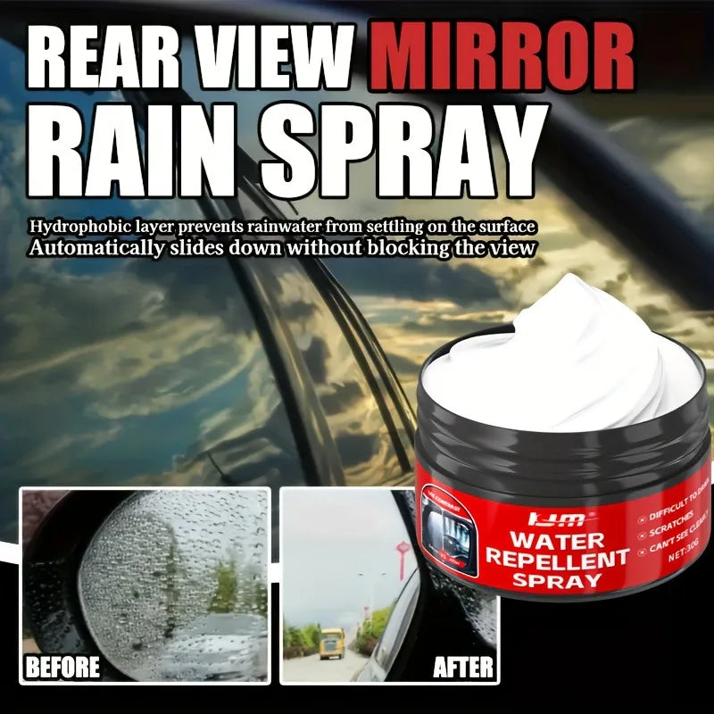 Car Glass Waterproof Paste Kit: Hydrophobic Anti-Rain/Anti-Fog Coating, Suitable for Car Windows, Mirrors & Bathroom Glass