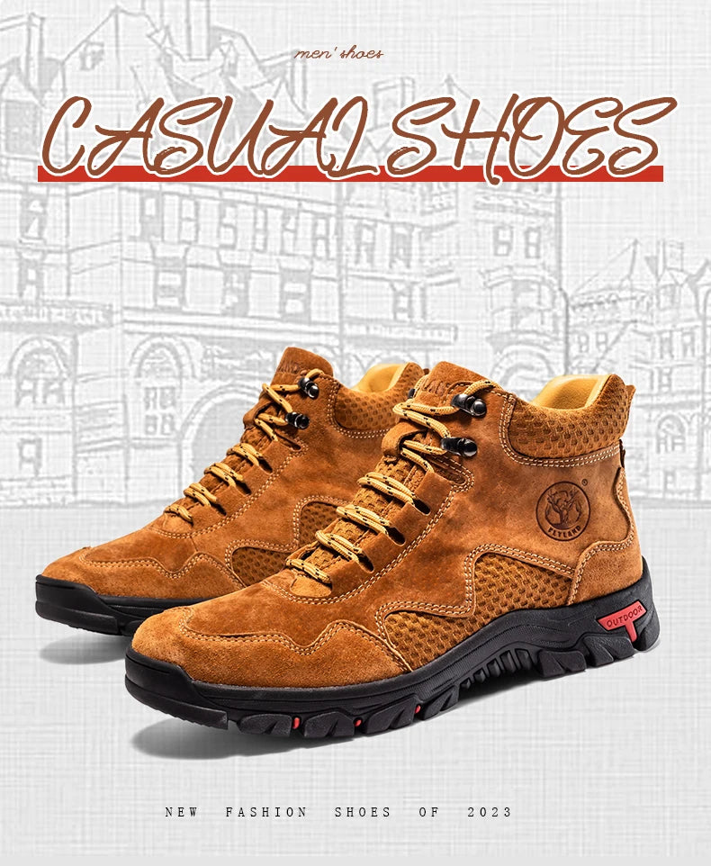 FLYLAND Men's Fashion Sneakers Chukka Boots Breathable Daily Casual Work Office Shoes