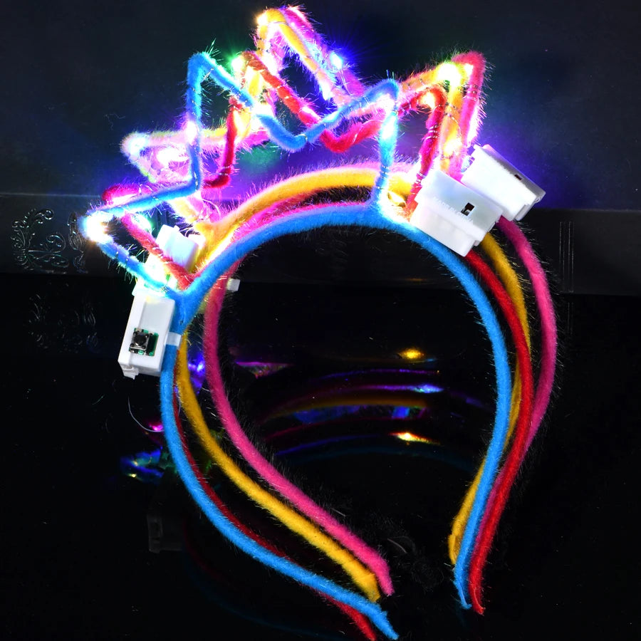 10/20/30 pcs PARTY ,EVENTS Led Glow Cat Bunny Ear Horn Hairbands Light Up Flash Headband Women Girl LED Neon Birthday Wedding Party Supplies