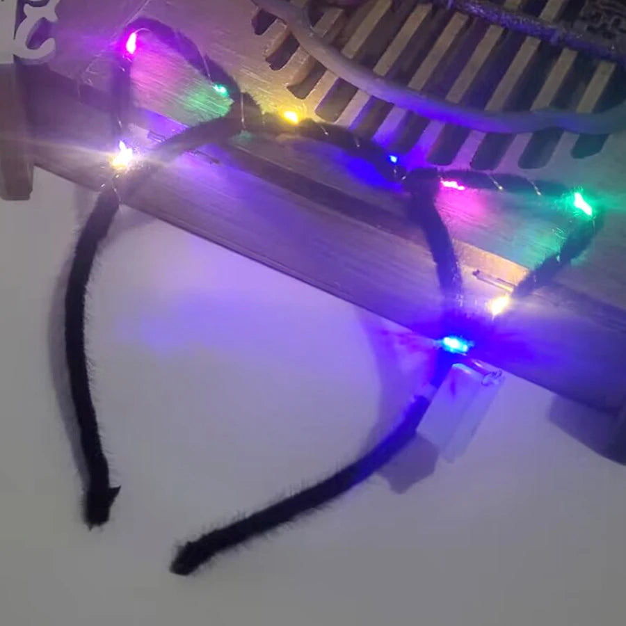 10/20/30 pcs PARTY ,EVENTS Led Glow Cat Bunny Ear Horn Hairbands Light Up Flash Headband Women Girl LED Neon Birthday Wedding Party Supplies
