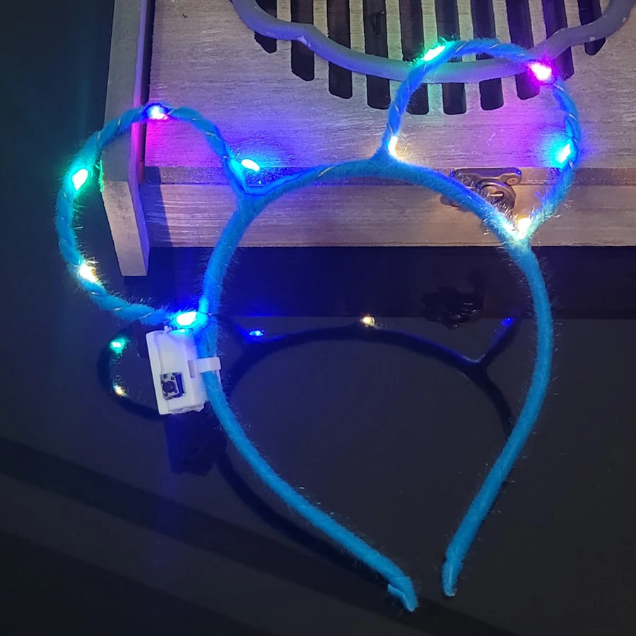 10/20/30 pcs PARTY ,EVENTS Led Glow Cat Bunny Ear Horn Hairbands Light Up Flash Headband Women Girl LED Neon Birthday Wedding Party Supplies