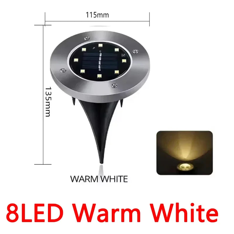 1/4/8Pcs Solar Lights Outdoor 8/20LEDs Disk Underground Lamp Spotlight Buried Solar Light for Home Garden Lawn Yard Decoration