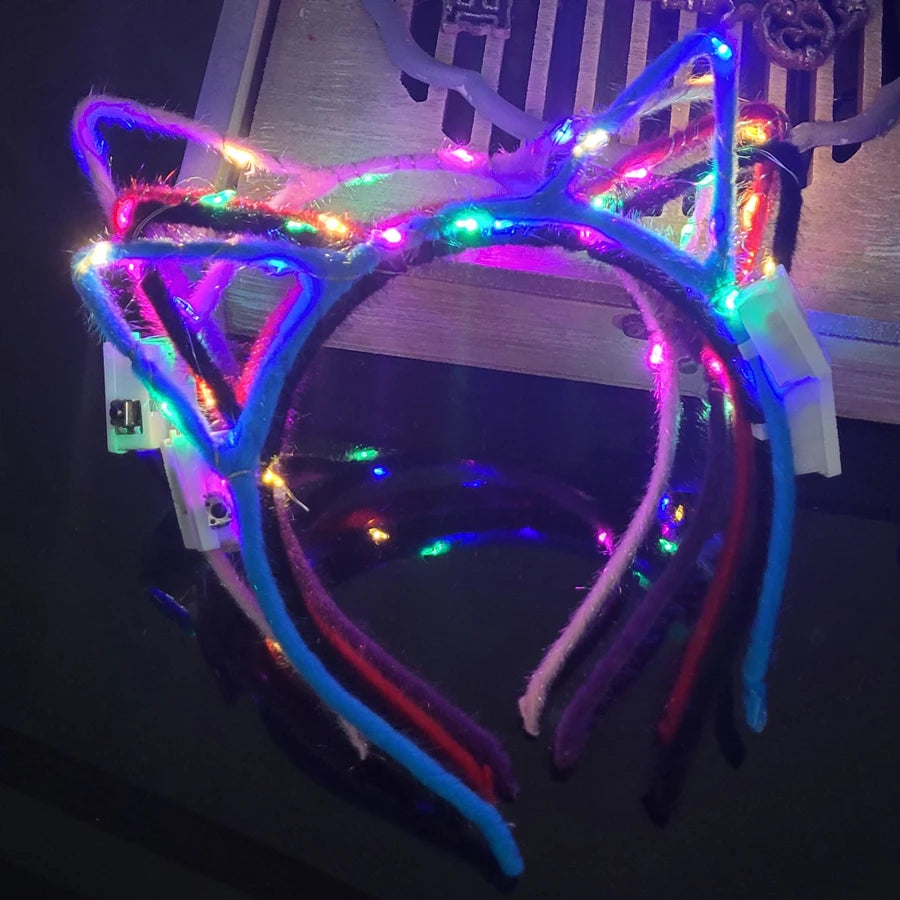 10/20/30 pcs PARTY ,EVENTS Led Glow Cat Bunny Ear Horn Hairbands Light Up Flash Headband Women Girl LED Neon Birthday Wedding Party Supplies