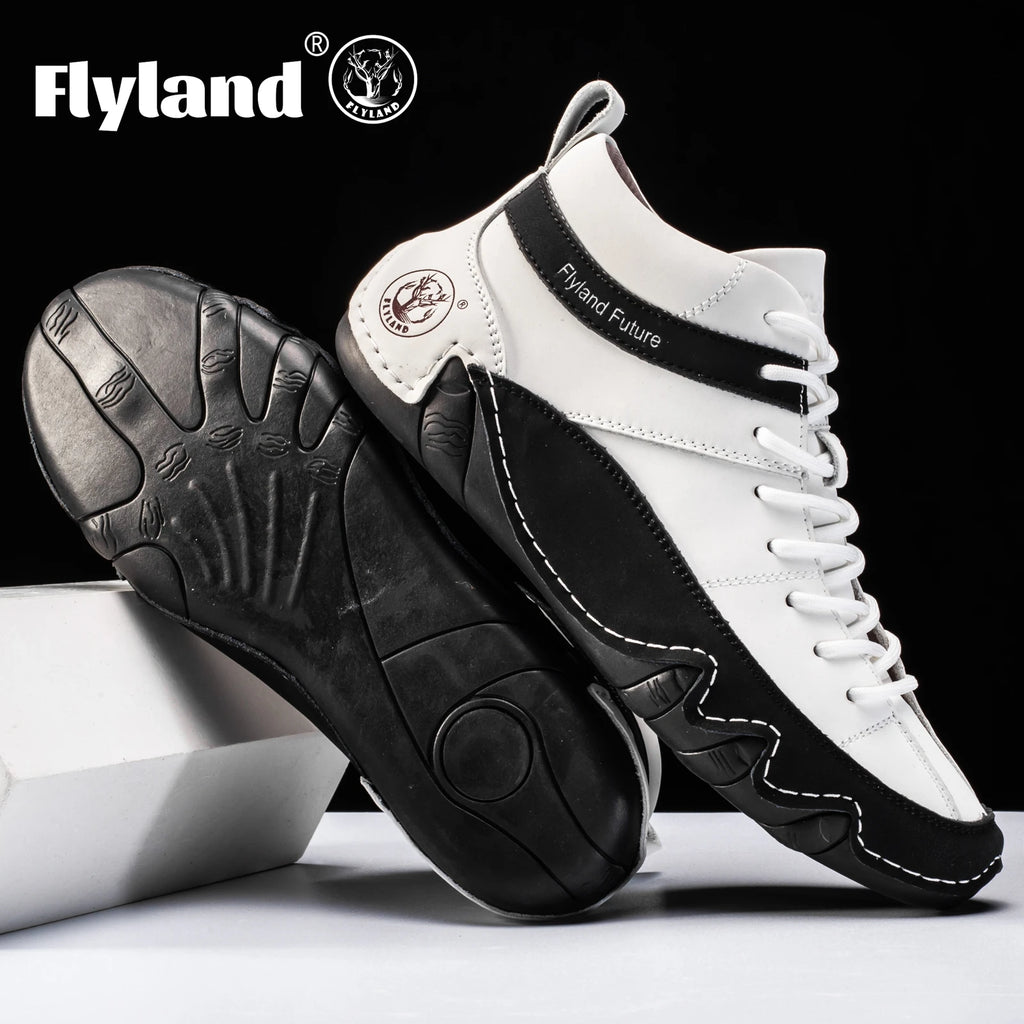 FLYLAND Men'S Fashion Sneaker Vintage Classical Handmade Dress Boot Chukka Boot Daily Casual Work Office Shoe