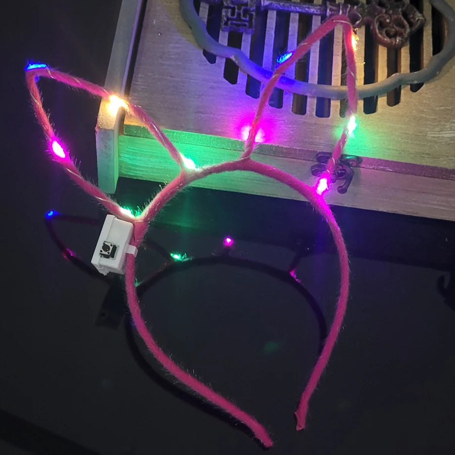 10/20/30 pcs PARTY ,EVENTS Led Glow Cat Bunny Ear Horn Hairbands Light Up Flash Headband Women Girl LED Neon Birthday Wedding Party Supplies