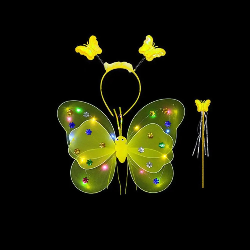 Up Lights Suit 2-8year Butterfly Wings Girls Skirts Flashing Butterfly Skirt LED Children Costume Props Angel Luminous Wings