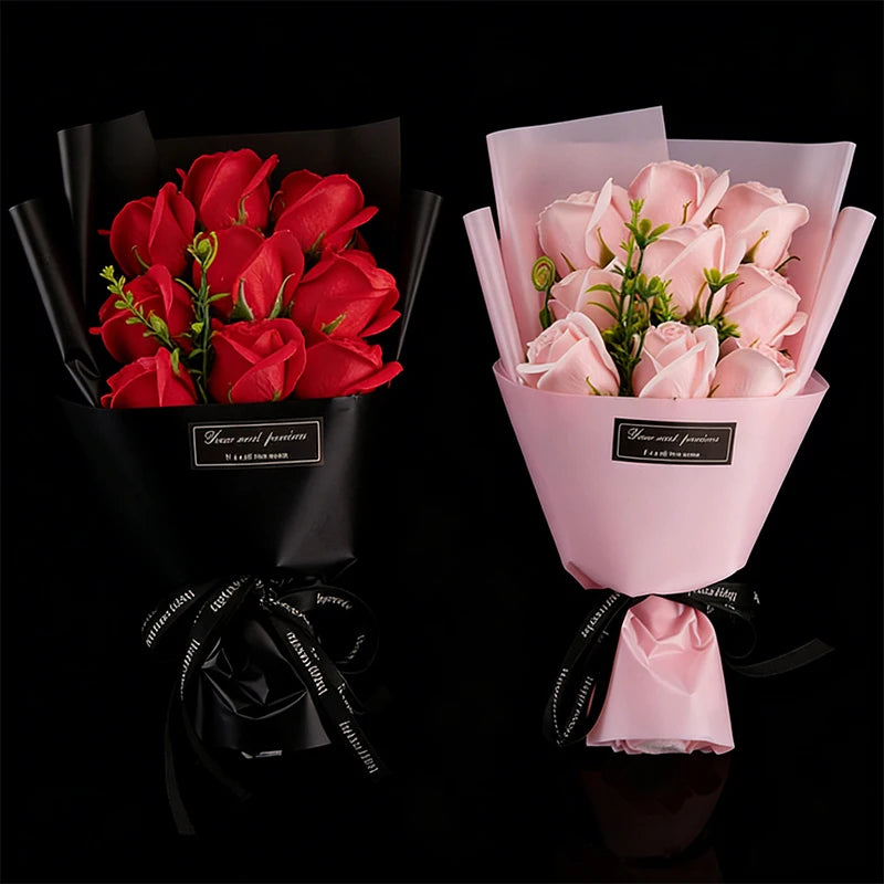 1/2Pcs Silk Soap Flower Rose Bouquet Artificial Flower for Home Wedding Birthday Party Valentine's Day DIY Gift Home Decoration