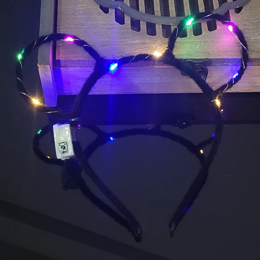 10/20/30 pcs PARTY ,EVENTS Led Glow Cat Bunny Ear Horn Hairbands Light Up Flash Headband Women Girl LED Neon Birthday Wedding Party Supplies