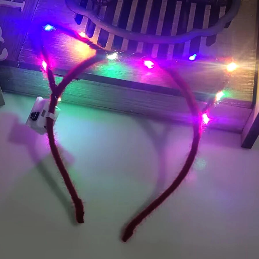 10/20/30 pcs PARTY ,EVENTS Led Glow Cat Bunny Ear Horn Hairbands Light Up Flash Headband Women Girl LED Neon Birthday Wedding Party Supplies