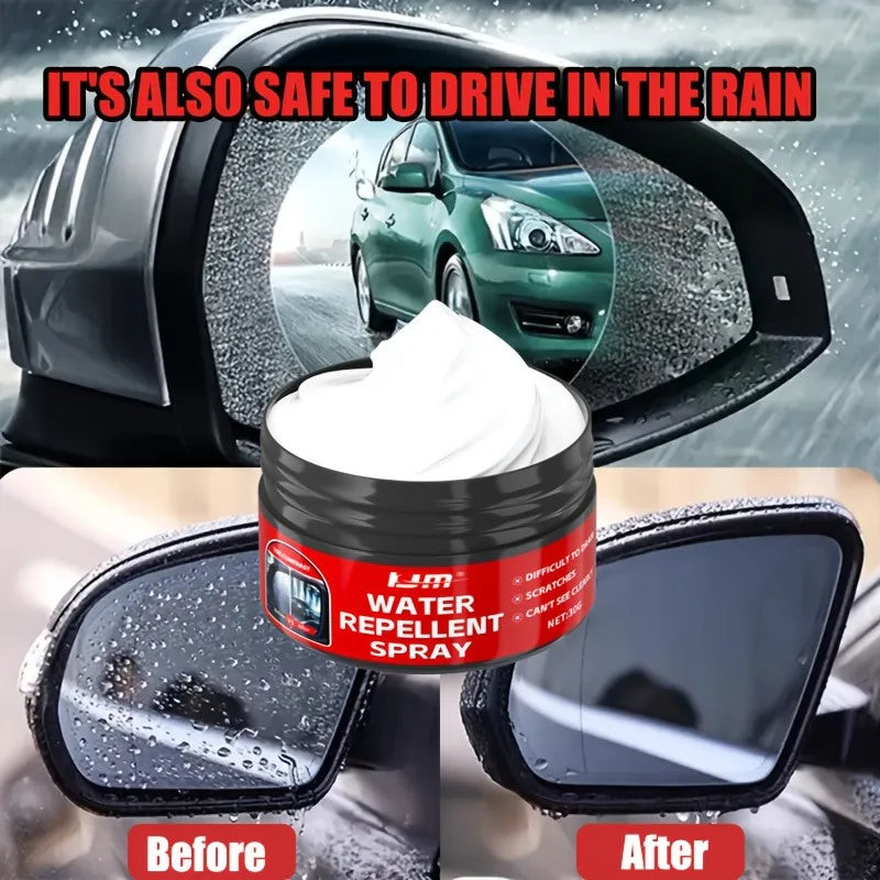 Car Glass Waterproof Paste Kit: Hydrophobic Anti-Rain/Anti-Fog Coating, Suitable for Car Windows, Mirrors & Bathroom Glass