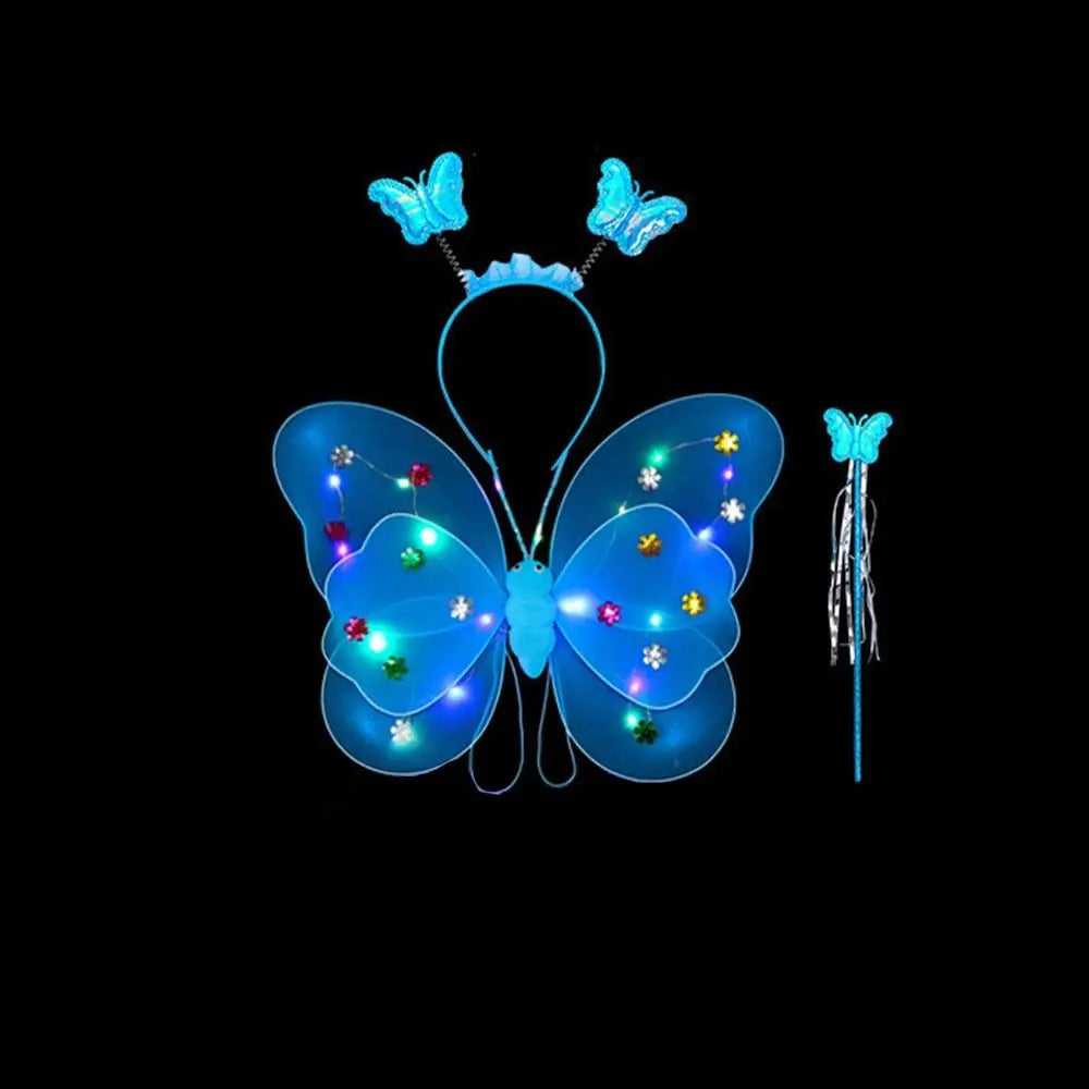 Up Lights Suit 2-8year Butterfly Wings Girls Skirts Flashing Butterfly Skirt LED Children Costume Props Angel Luminous Wings