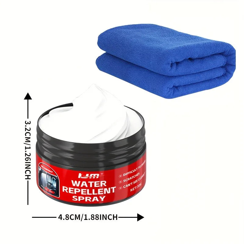 Car Glass Waterproof Paste Kit: Hydrophobic Anti-Rain/Anti-Fog Coating, Suitable for Car Windows, Mirrors & Bathroom Glass