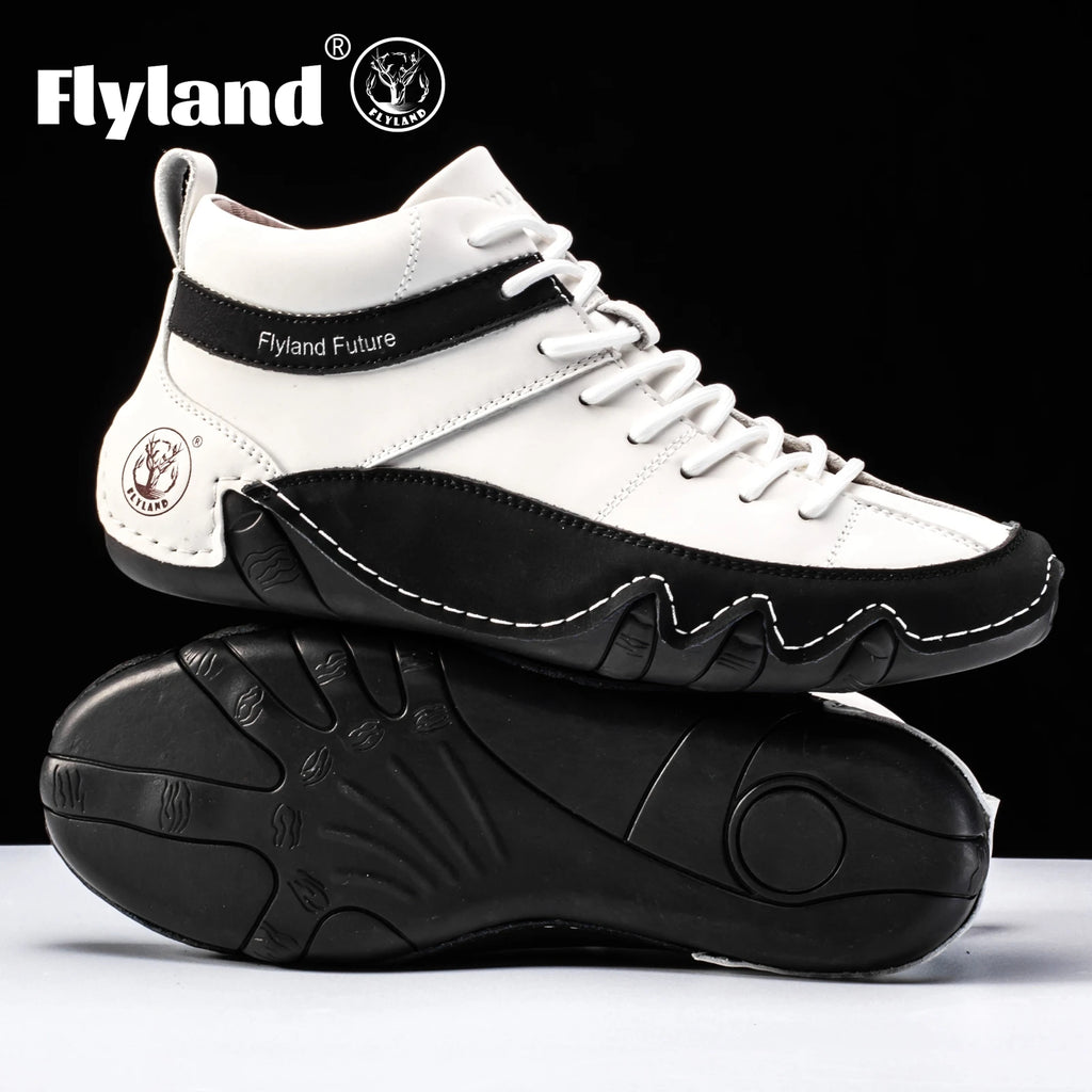 FLYLAND Men'S Fashion Sneaker Vintage Classical Handmade Dress Boot Chukka Boot Daily Casual Work Office Shoe