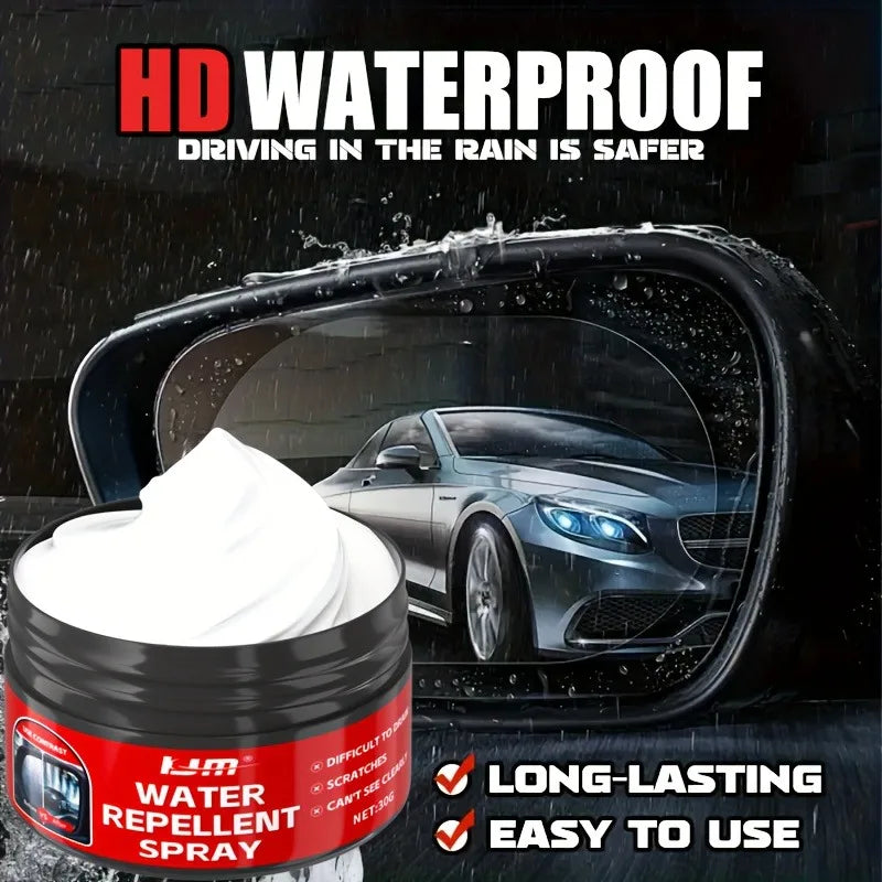 Car Glass Waterproof Paste Kit: Hydrophobic Anti-Rain/Anti-Fog Coating, Suitable for Car Windows, Mirrors & Bathroom Glass