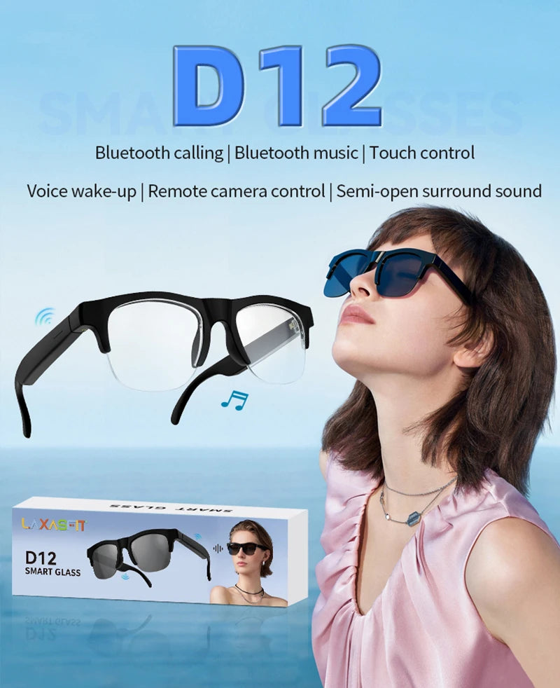 AI Smart Glasses 800W Pixel 4K HD Camera Remote Control Touch Voice Translation Bluetooth Call Video Recording Music Sunglasses