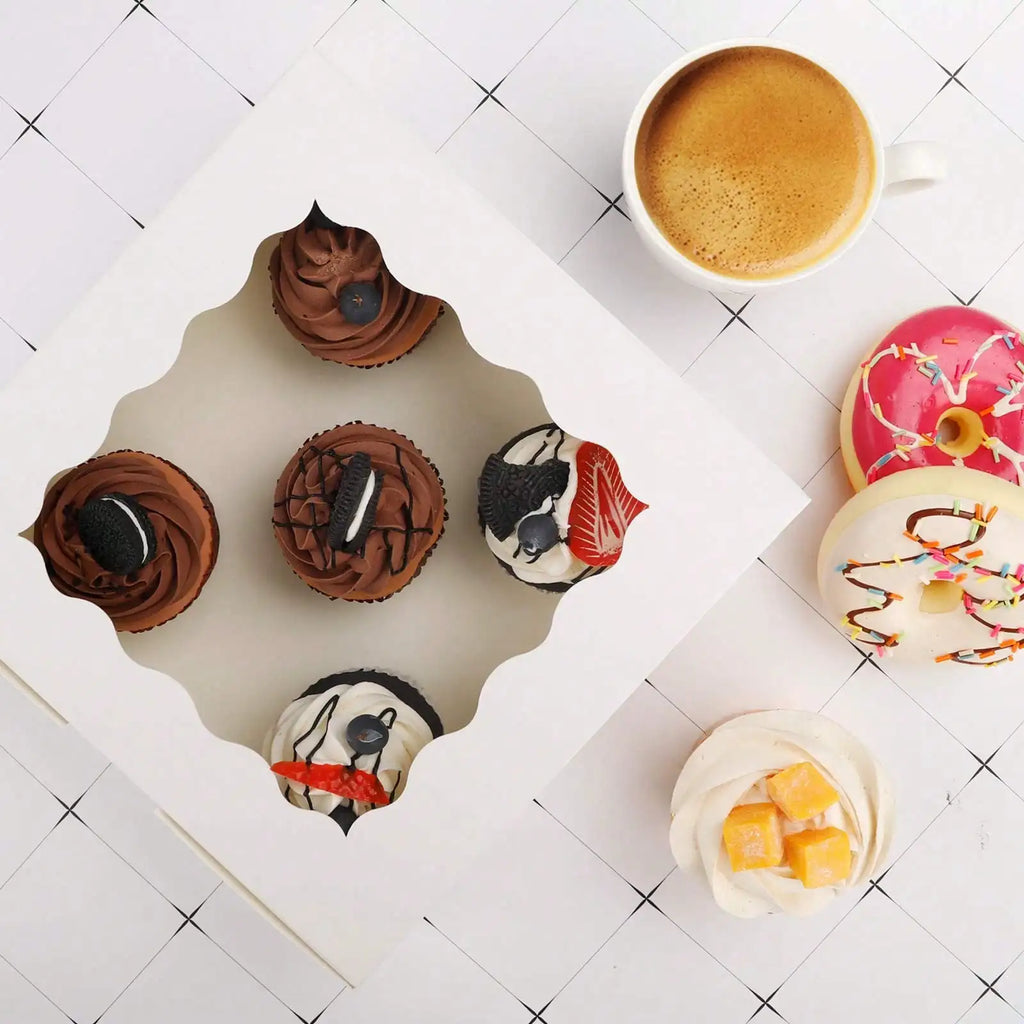 30/60Pcs Cookie Boxes with Window, 8x8x2.5 Inch Bakery Boxes for Chocolate, Pastry, Cake & Pie, Treat Boxes for Party, Wedding, Mother's Day Gift