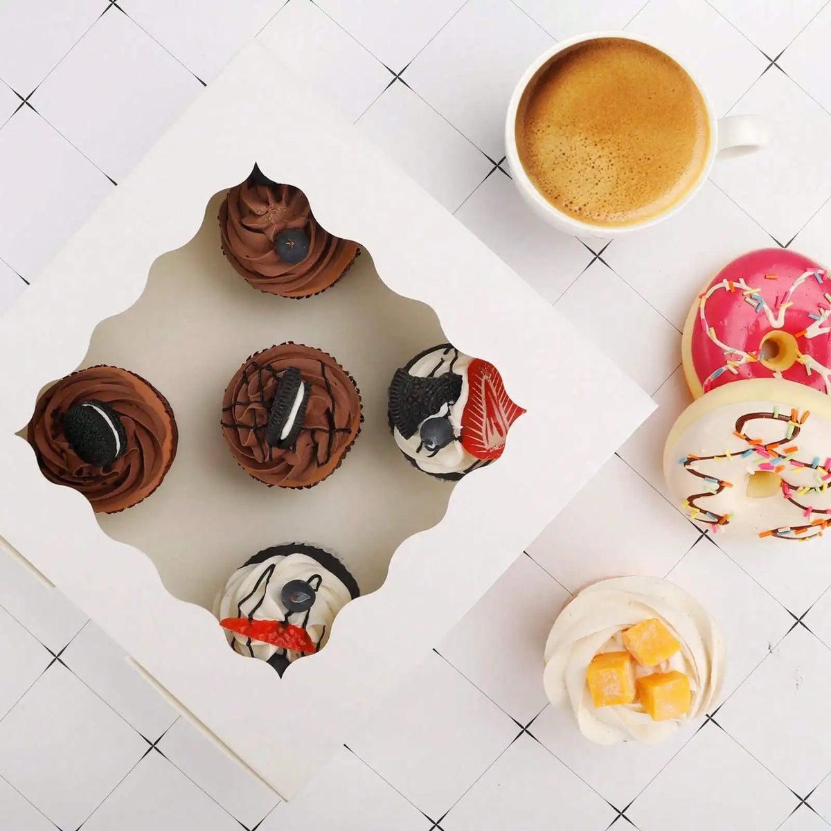 30/60Pcs Cookie Boxes with Window, 8x8x2.5 Inch Bakery Boxes for Chocolate, Pastry, Cake & Pie, Treat Boxes for Party, Wedding, Mother's Day Gift