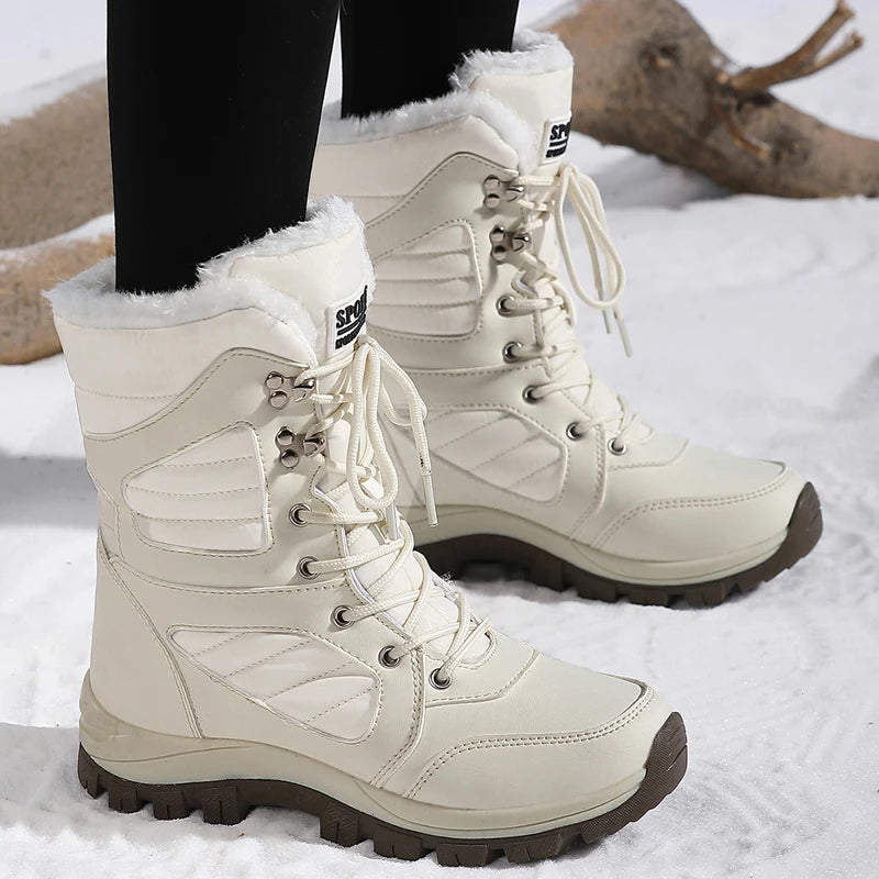 36(US 6) 37(US 6.5) 38(US 7) 39(US 7.5) 40(US 8) 41(US 9) 42(US 9.5) 43(US 10) Product Winter Women Snow Boot High-top Waterproof Ankle Boots Ladies Thick Plus Warm Snow Hiking Boots Outdoor Cotton Shoes Sneakers
