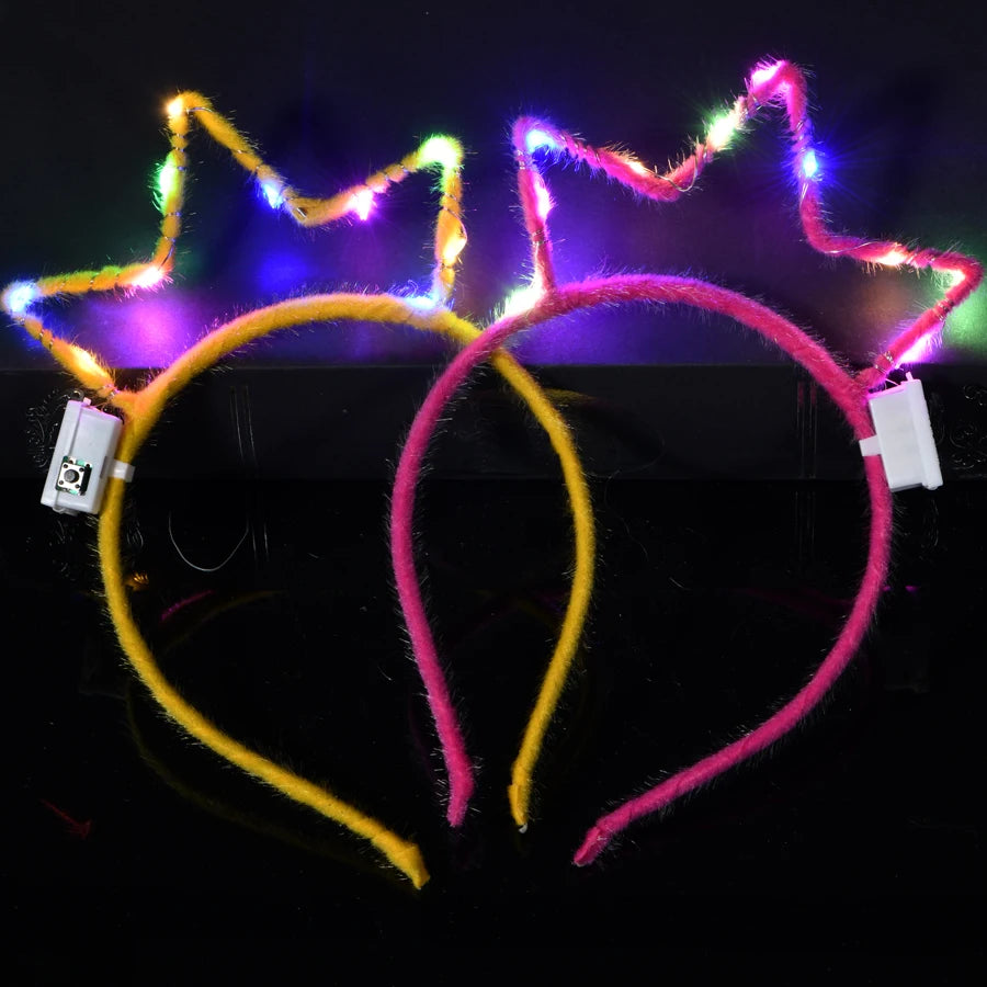 10/20/30 pcs PARTY ,EVENTS Led Glow Cat Bunny Ear Horn Hairbands Light Up Flash Headband Women Girl LED Neon Birthday Wedding Party Supplies