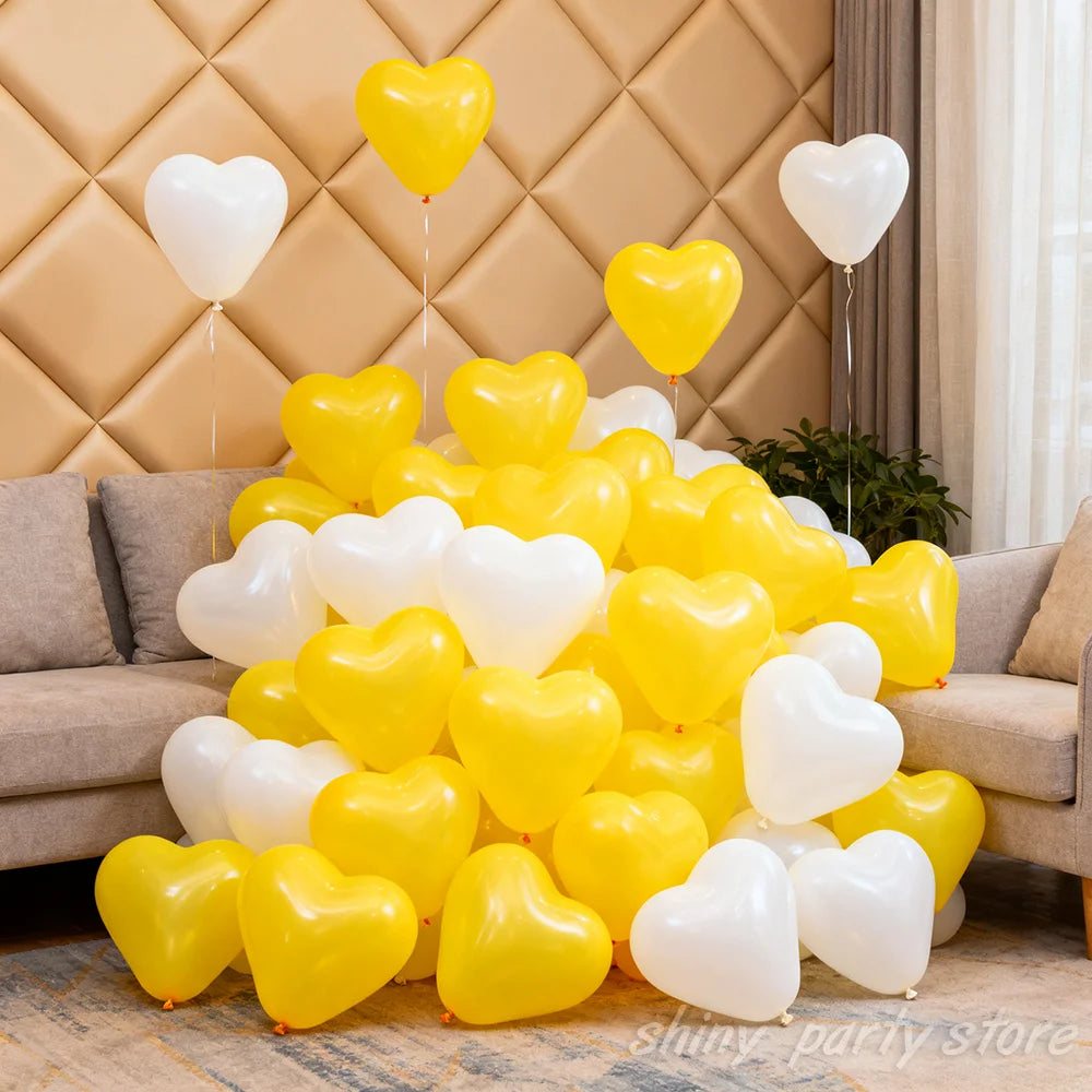10/20/50pcs 10inch Heart Shaped Balloons Love Latex Helium Balloon Baby Anniversary Birthday Wedding Valentine's Day Engagement