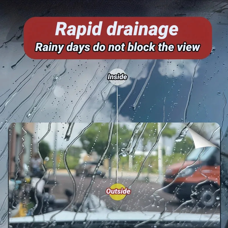 Car Glass Waterproof Paste Kit: Hydrophobic Anti-Rain/Anti-Fog Coating, Suitable for Car Windows, Mirrors & Bathroom Glass