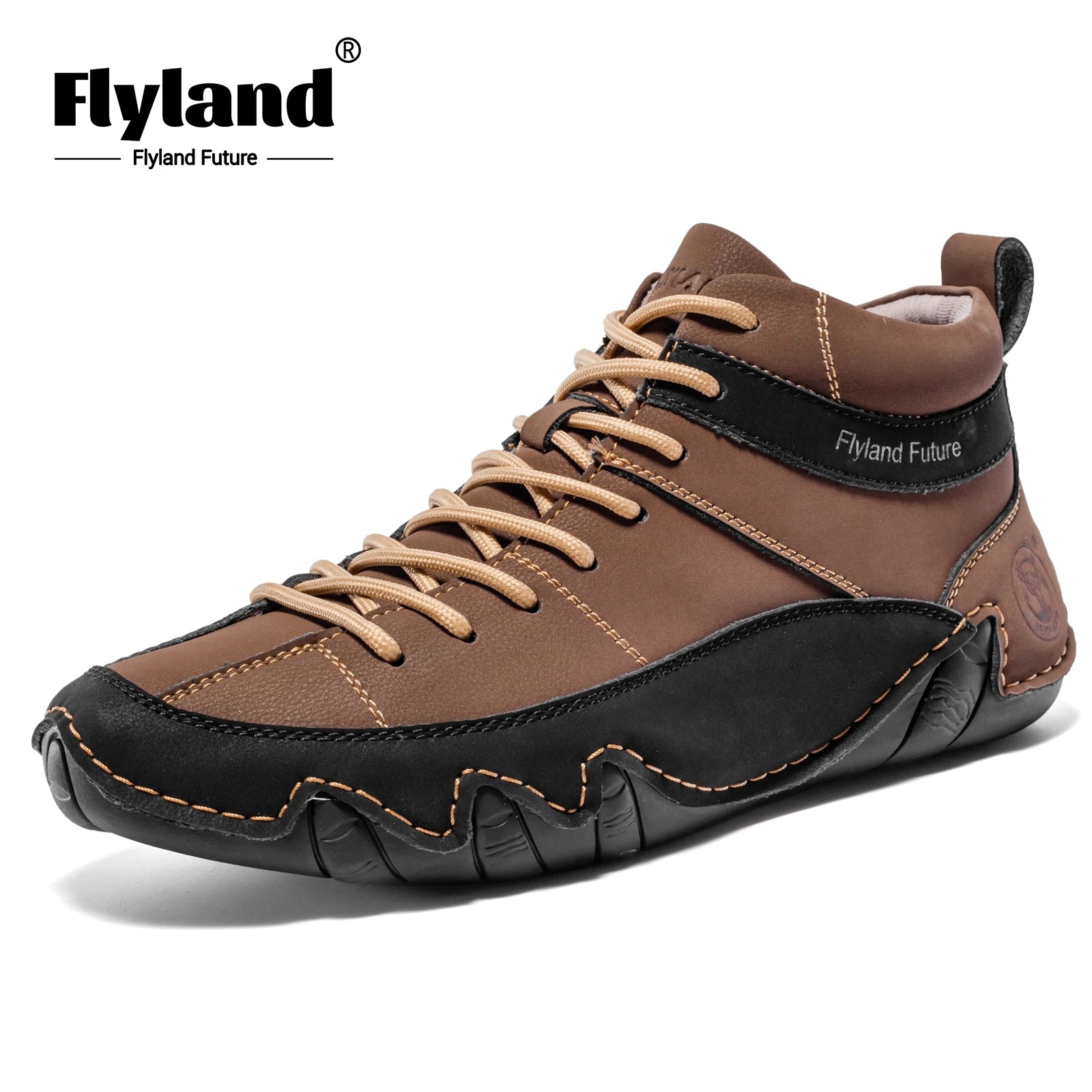 FLYLAND Men'S Fashion Sneaker Vintage Classical Handmade Dress Boot Chukka Boot Daily Casual Work Office Shoe