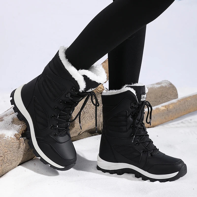 36(US 6) 37(US 6.5) 38(US 7) 39(US 7.5) 40(US 8) 41(US 9) 42(US 9.5) 43(US 10) Product Winter Women Snow Boot High-top Waterproof Ankle Boots Ladies Thick Plus Warm Snow Hiking Boots Outdoor Cotton Shoes Sneakers