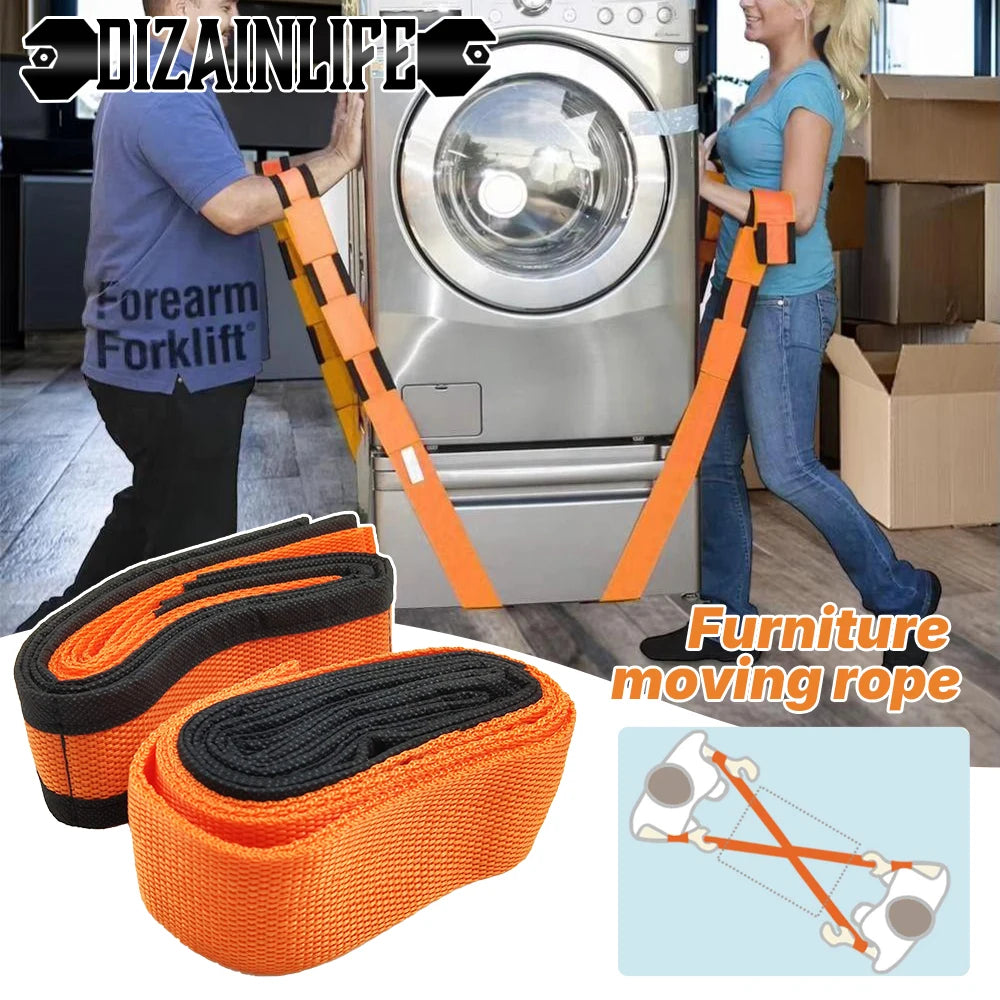 1/2PC Furniture Electrical Handling Straps Labor-saving Lift Straps for Carrying Heavy Objects Reusable Move Carrying Strap Tool