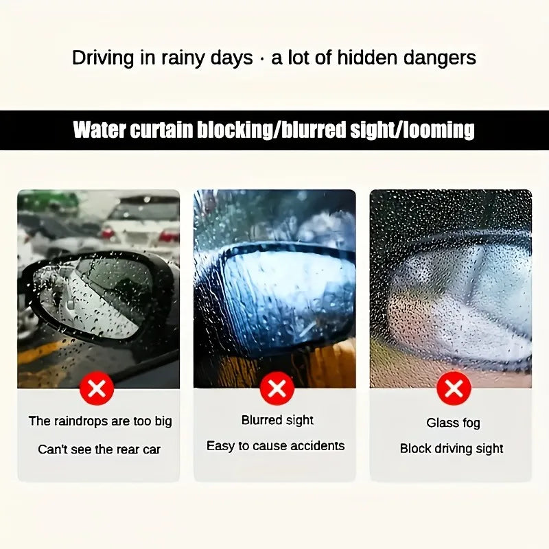 Car Glass Waterproof Paste Kit: Hydrophobic Anti-Rain/Anti-Fog Coating, Suitable for Car Windows, Mirrors & Bathroom Glass